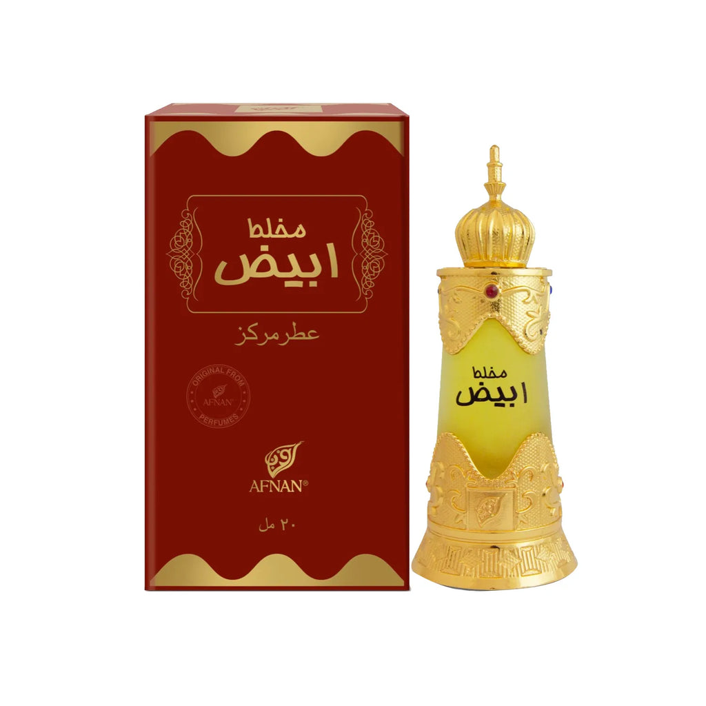 Afnan Mukhallat Abiyad Perfume Oil – 20ml Long-Lasting Arabian Scent