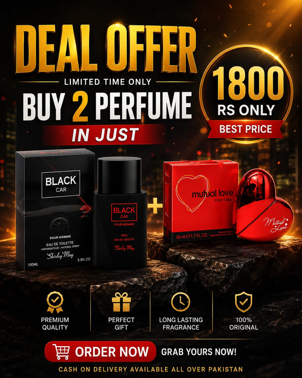 💕 Super Saver Deal – Black Car & Mutual Love Perfume Combo 💕