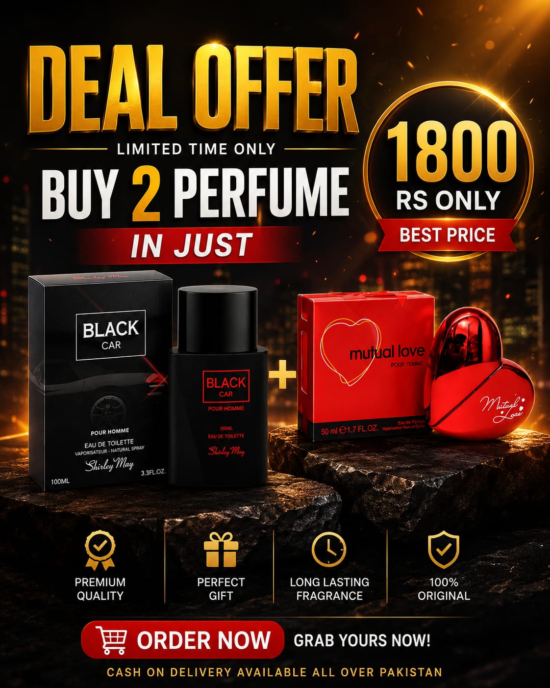 💕 Super Saver Deal – Black Car & Mutual Love Perfume Combo 💕