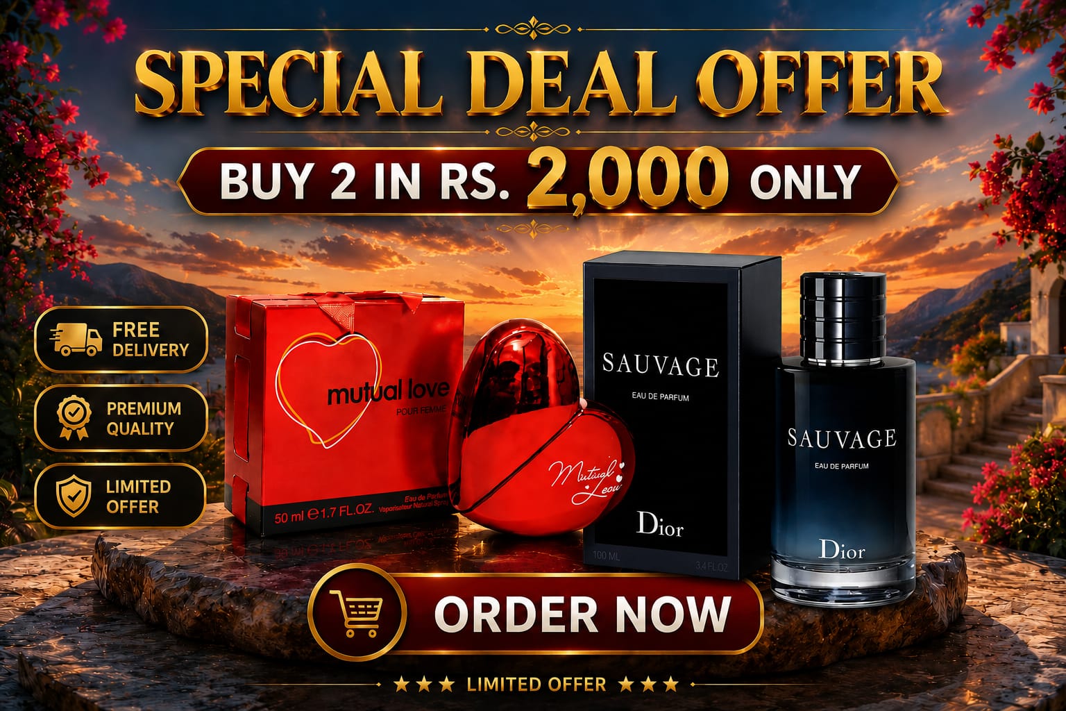 💕 Super Saver Deal – Sauvage & Mutual Love Perfume Combo 💕