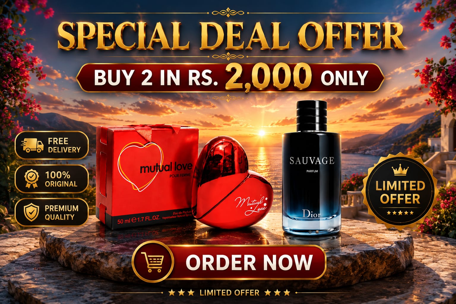 💕 Super Saver Deal – Sauvage & Mutual Love Perfume Combo 💕
