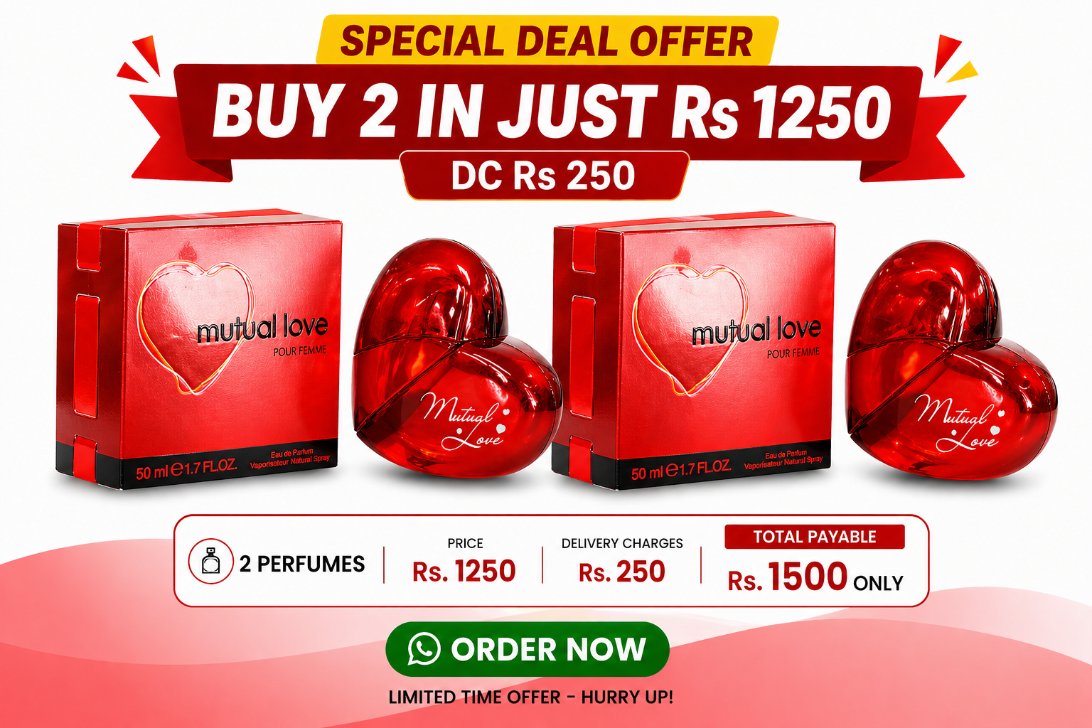 Mutual Love Pour Femme – Long-Lasting Perfume for Women | 2 for Rs 1250 Deal ✨